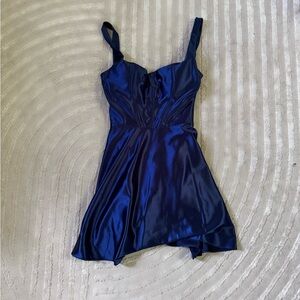 blue corset top minidress